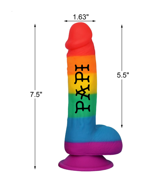 7.5 Inch Realistic Rainbow Dildo with Strong Suction Cup